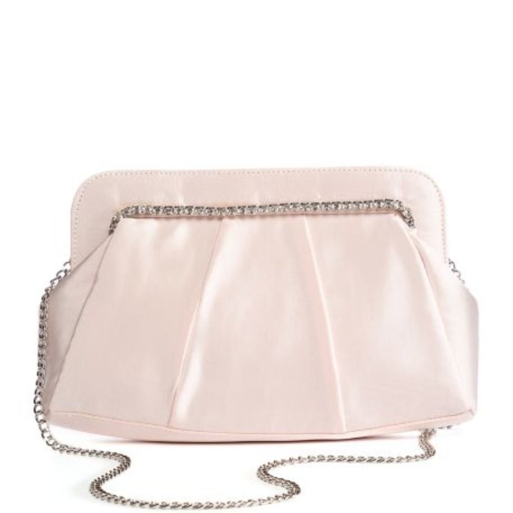 NWT Nina Satin Crystal Embellished Clutch MSRP $58